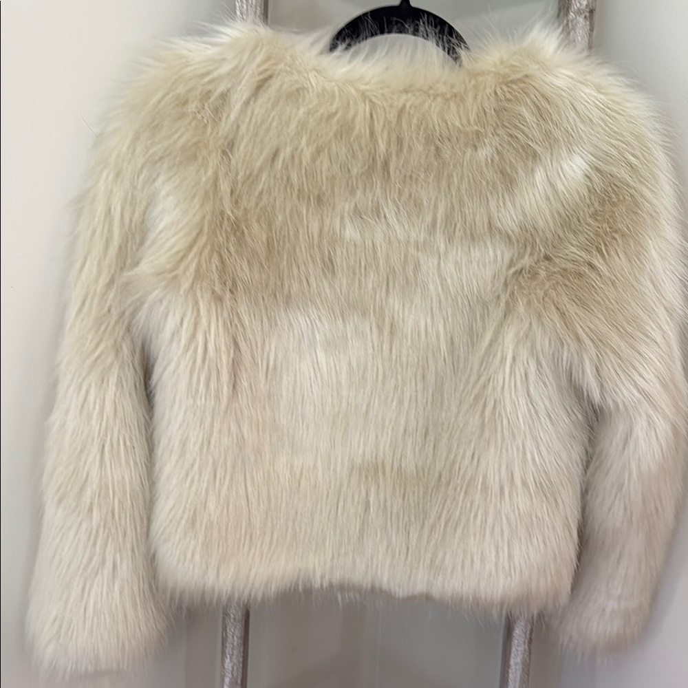 Joyfolie Faux Fur Jacket with Embellished Shoulders - Picture 6 of 12